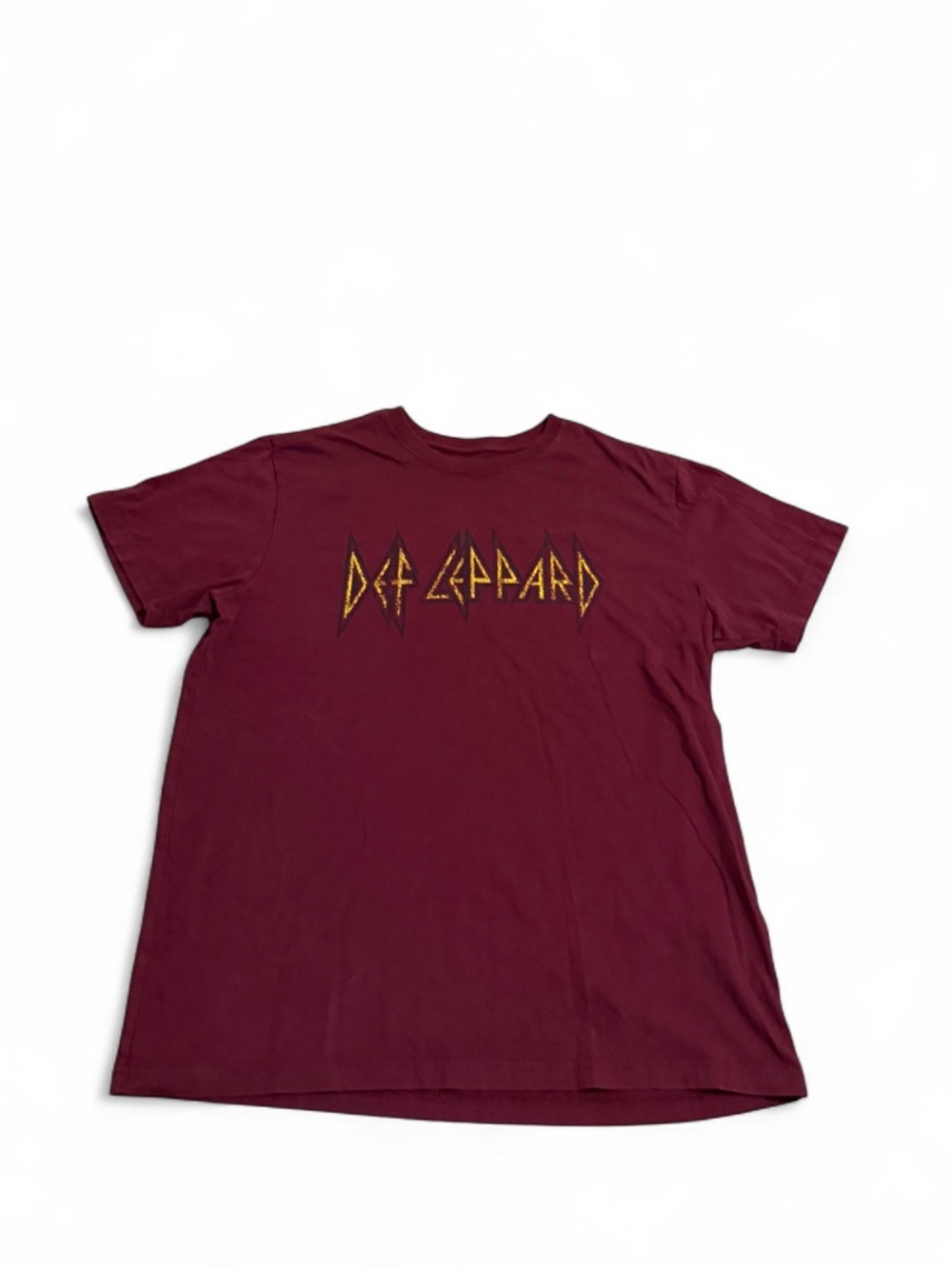 Def Leppard Maroon Short Sleeve Graphic Tee